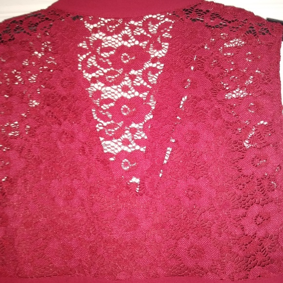 Deep Red Lace Blouse - Picture 3 of 5
